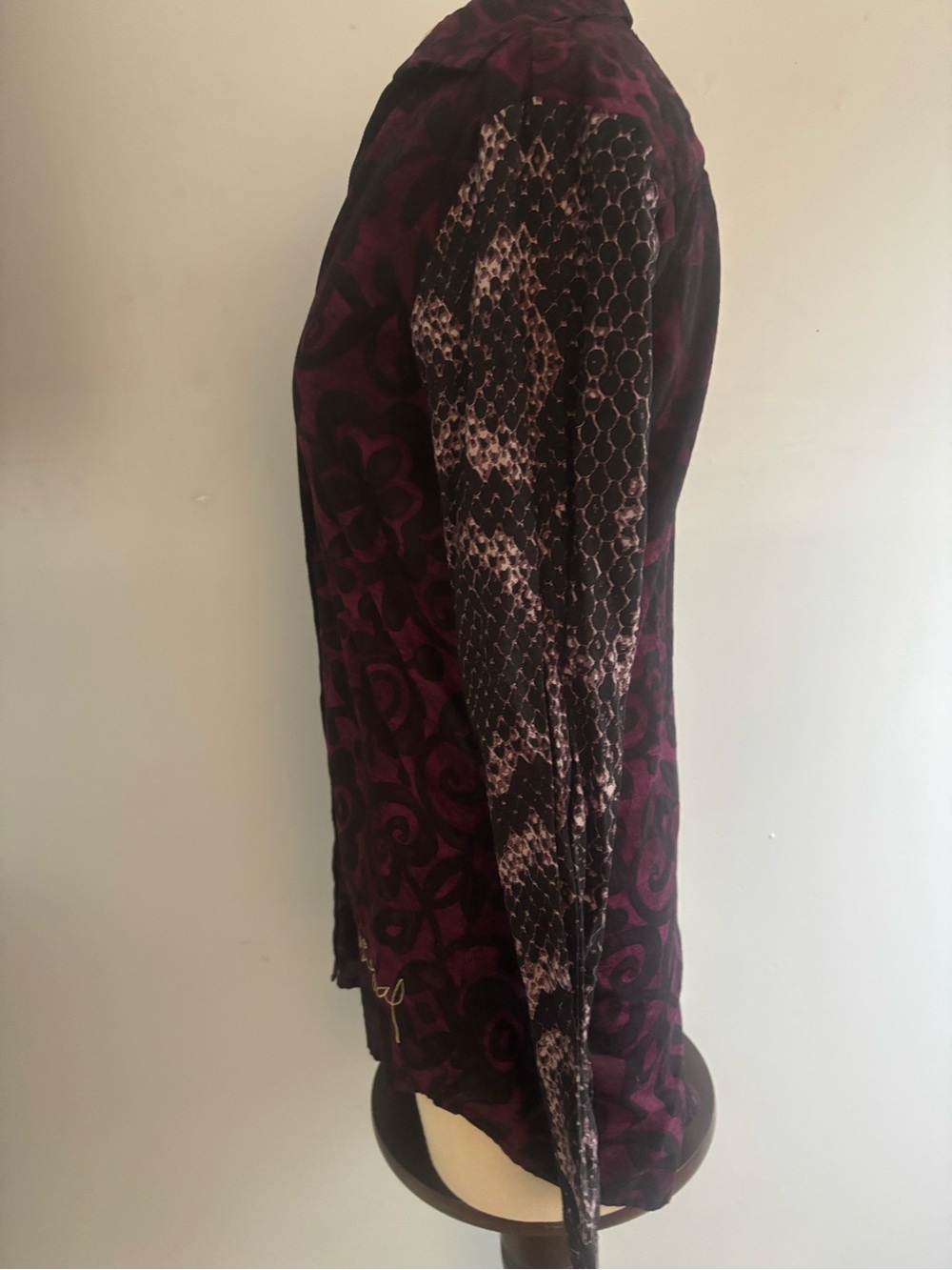 Desigual Purple and Pink Mixed-Print Button Down Shirt - Picture 7 of 7